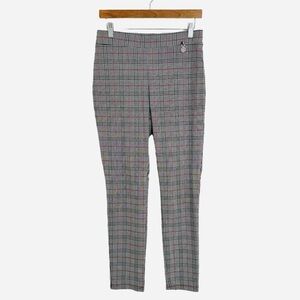 Tommy Hilfiger Plaid Cigarette Pant 8 High Rise Skinny Preppy Academia Stretch